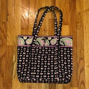 Black and Pink Vera Bradley Tote Bag